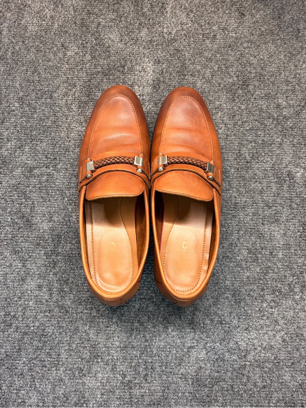 Aldo Cognac Braided Bit Slip-On Loafers